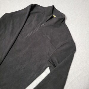 Cabela's Black 1/4-Zip Fleece Pullover Size Large Adjustable Drawcord Hem
